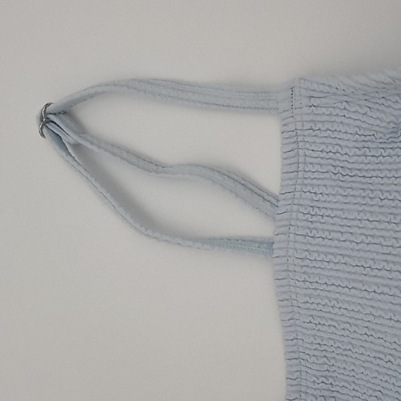 DKNY Textured Bralette Bikini Top Light Blue S - Picture 5 of 12